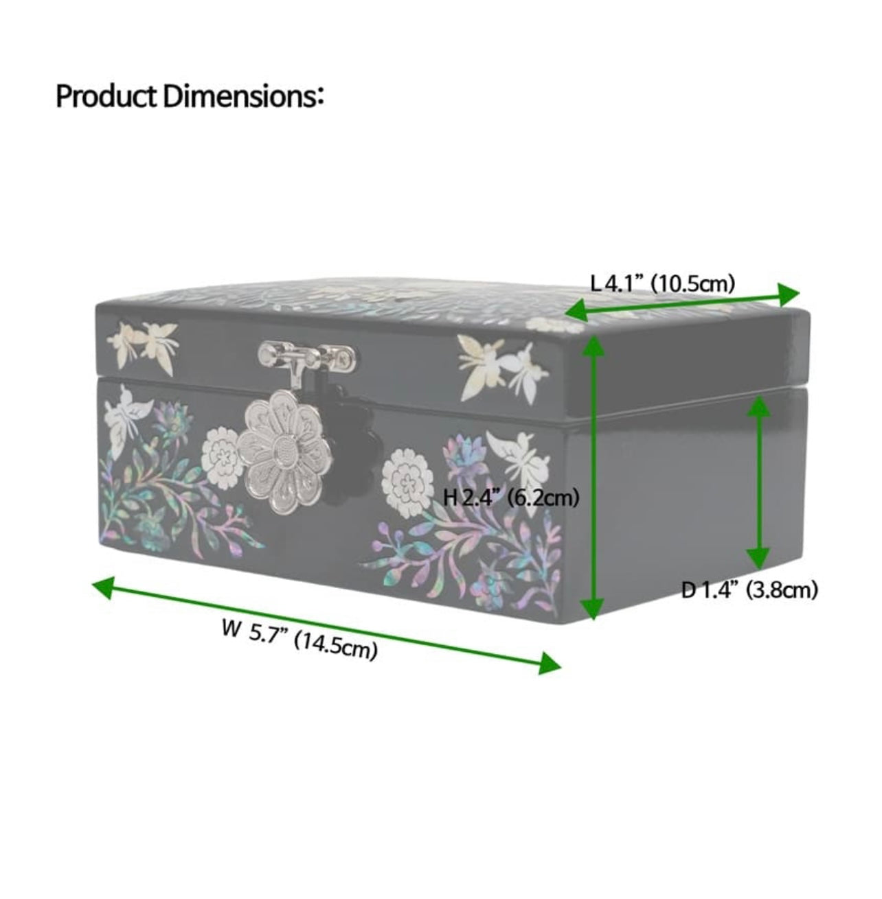 Sun Flower and Butterfly Mother of Pearl Jewelry Box