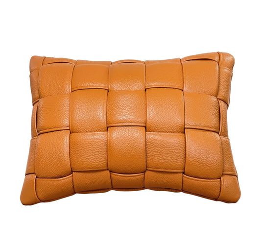 Woven Leather Throw Pillows