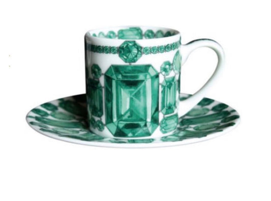 Gemstone Cup and Saucer Collections, Set of 2, 3 Patterns