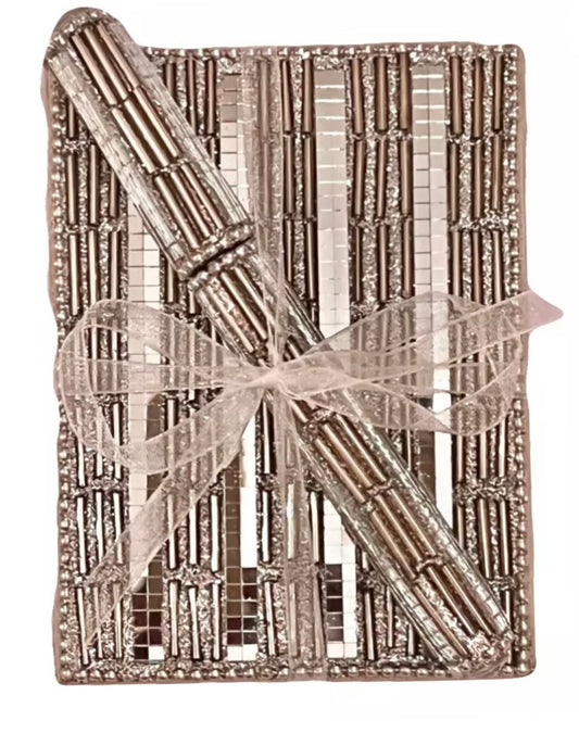 Beaded, Sequin Notepad and Pen Set