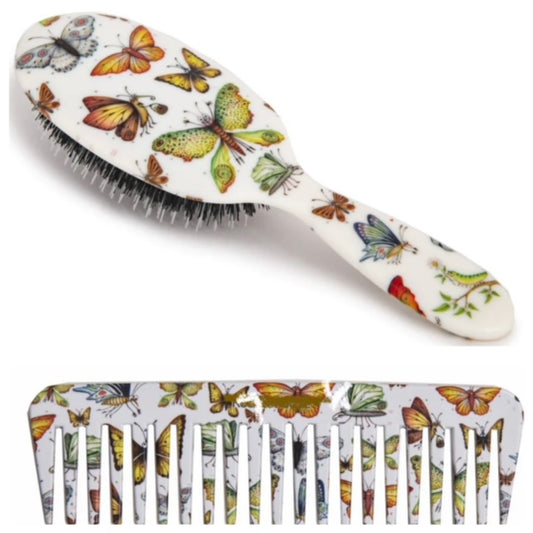Hairbrush and Comb Set: "Beautiful Butterflies"
